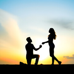 Proposal in the sunset (AI generated) #2