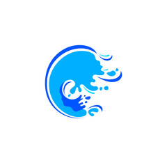 Water wave for logo, aqua splash symbol, brand liquid sign for your business