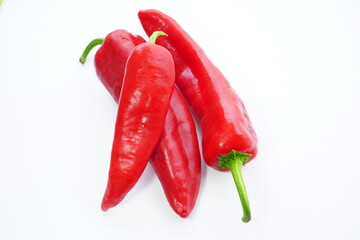 red hot chili peppers isolated on white background