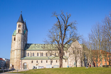 Fototapeta na wymiar Historic monastery in the park in Magdeburg, Germany