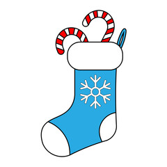 Simple illustration of Christmas sock icon for Christmas holiday