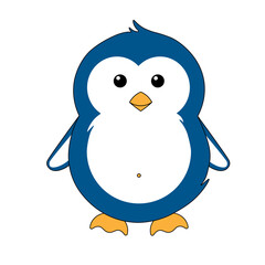 Simple illustration of cute winter penguin for Christmas holiday