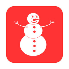 Simple illustration of funny snowman Concept for Christmas holiday
