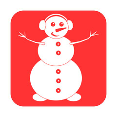 Simple illustration of funny snowman Concept for Christmas holiday