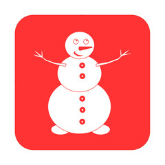 Simple illustration of funny snowman Concept for Christmas holiday