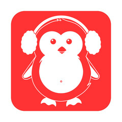 Simple illustration of cute winter penguin for Christmas holiday