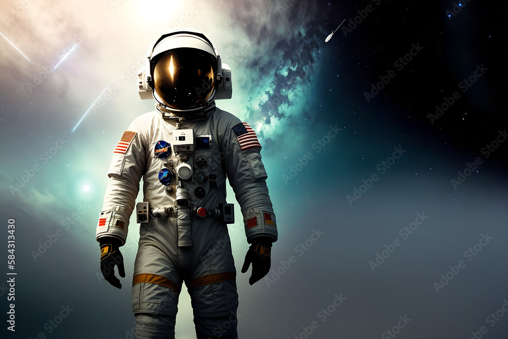 Wall mural astronaut in deep space concept. generative ai