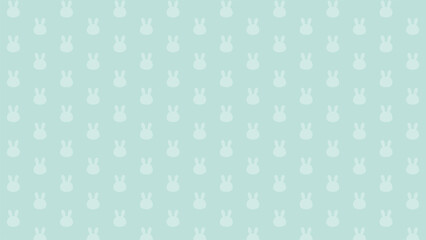 かわいいうさぎのシンプルパターン背景素材：水色