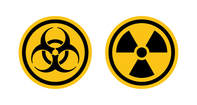 Radiation Warning Sign Biological Hazard Symbol Radioactive Biohazard Icons