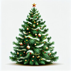 christmas tree isolated on white - 584314896