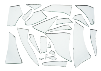 Broken pieces glass mirror set