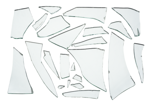 Broken pieces glass mirror set