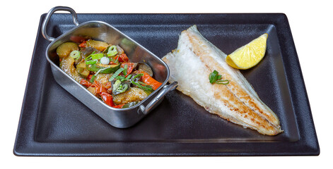 Filet de bar aux petits l&eacute;gumes