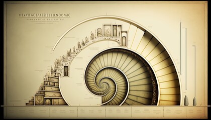 a colorful, fascinating spiral with a Fibonacci pattern