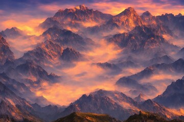 sunset over the mountains