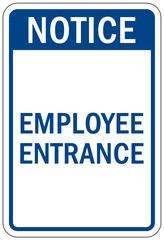 Fototapeta premium Employee entrance only sign and labels