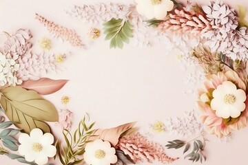 Floral Frame Design with Space for Postcard on Background
