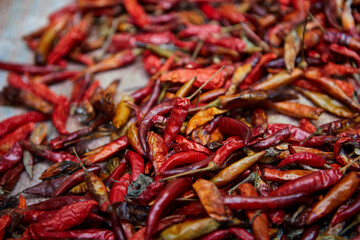 Fototapeta premium Dried red hot peppers