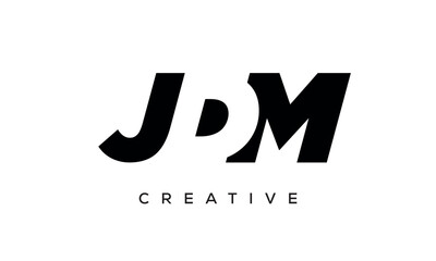 JDM letters negative space logo design. creative typography monogram vector	