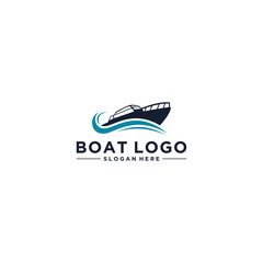 boat logo template in white background