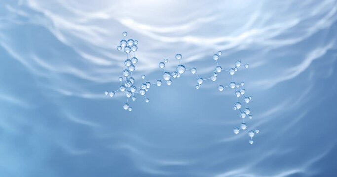 Nicotinamide adenine dinucleotide molecule, rotating 3D model of coenzyme C21H27N7O14P2 under a microscope, seamless looped video, abstract molecular structure