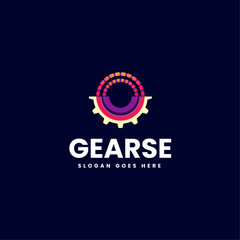 Vector Logo Illustration gears Gradient Colorful Style