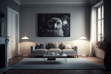 Comfortable sofa in modern living room