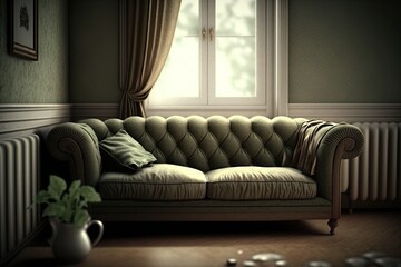 Fototapeta premium Comfortable sofa in modern living room