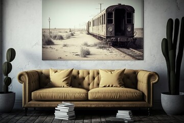 Comfortable sofa in modern living room