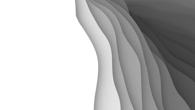 3D Animation - White papercut gradient design with looping motion and copy space
