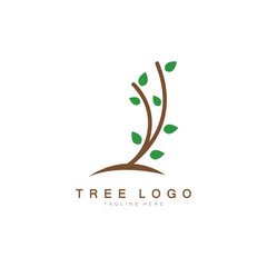 Abstract tree logo for forest and park nature.with a combination of .vector line elements for business designs, agriculture, ecological concepts, greenery and natural beauty.