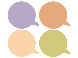 丸いアースカラーのフキダシSET