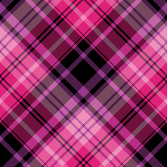 Seamless pattern in unusual pink, purple and black colors for plaid, fabric, textile, clothes, tablecloth and other things. Vector image. 2