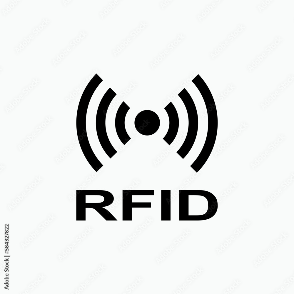 Poster rfid or radio frequency identification vector icon for apps and websites