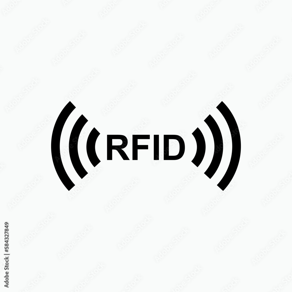 Poster rfid or radio frequency identification vector icon for apps and websites