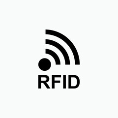 RFID or Radio Frequency Identification Vector Icon for Apps and Websites