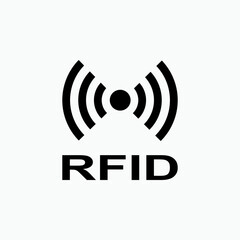 RFID or Radio Frequency Identification Vector Icon for Apps and Websites