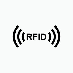 RFID or Radio Frequency Identification Vector Icon for Apps and Websites
