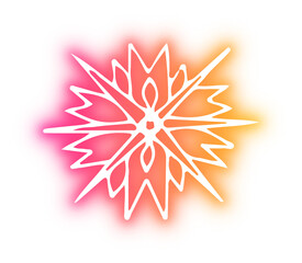 Collection of snowflake neon