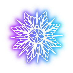 Collection of snowflake neon