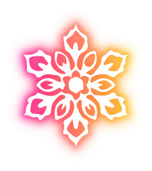 Collection of snowflake neon