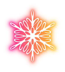 Collection of snowflake neon