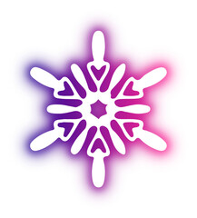 Collection of snowflake neon