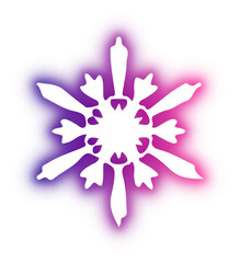 Collection of snowflake neon