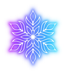 Collection of snowflake neon