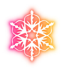 Collection of snowflake neon