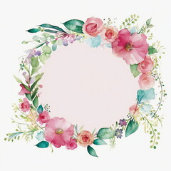 Floral Frame for Elegant Greeting Cards, Invitations, and Wedding Announcements with Copy Space