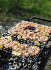 grilled shrimp in nature
