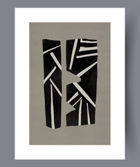 Abstract shapes experimental creation wall art print. Wall artwork for interior design. Contemporary decorative background with creation. Printable minimal abstract shapes poster.