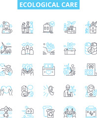 Ecological care vector line icons set. ecology, conservation, sustainability, environment, natural, organic, flora illustration outline concept symbols and signs